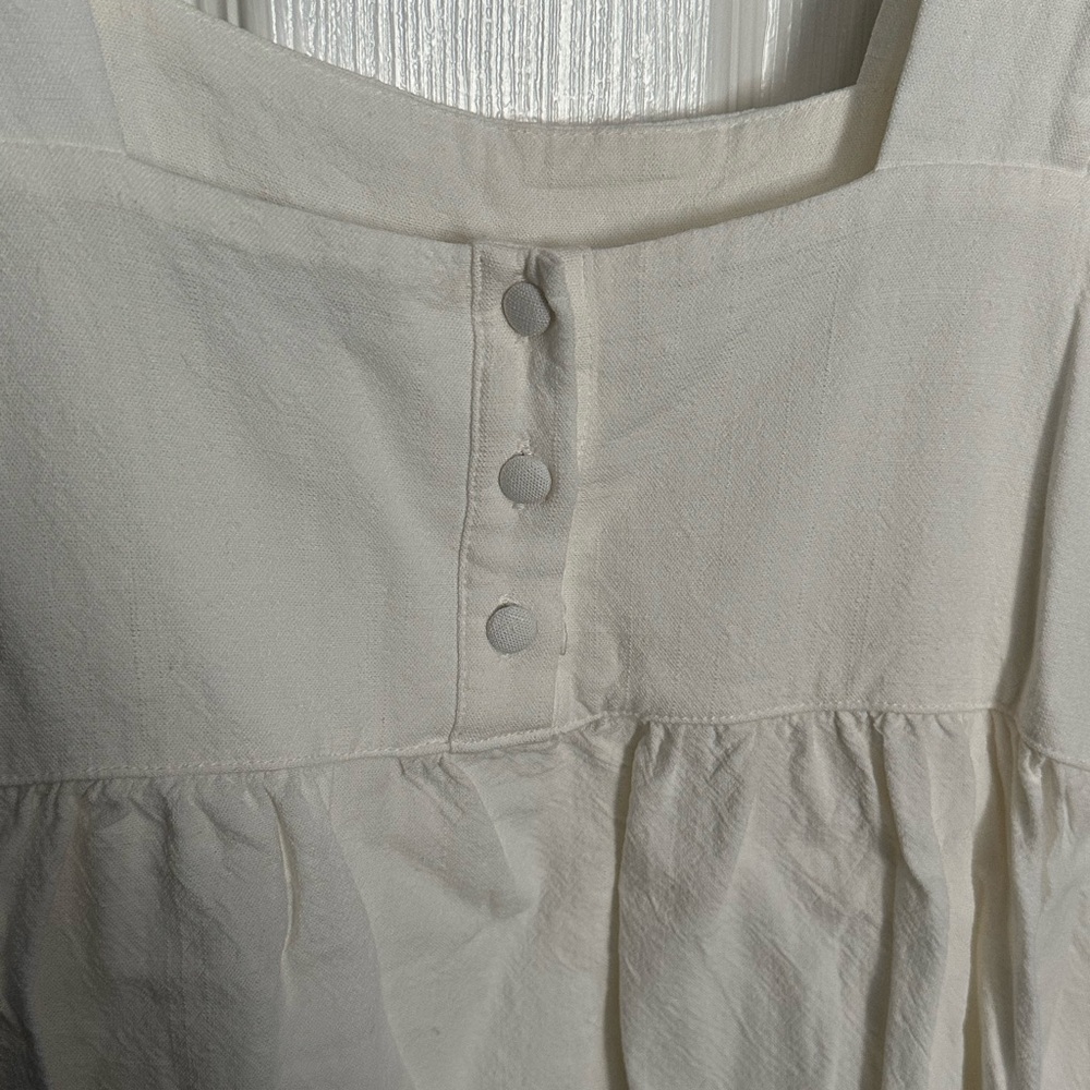 Linen Ruffle Sleeve Top - Picture 4 of 7
